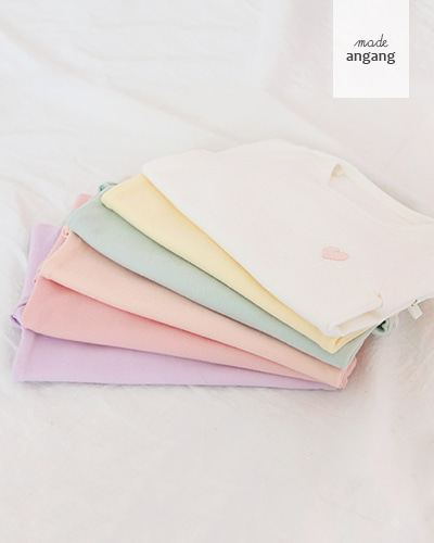 심쿵달달 티셔츠 (아이보리,옐로우,민트,피치,핑크,퍼플)